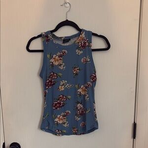 Floral Sleeveless Top - Blue